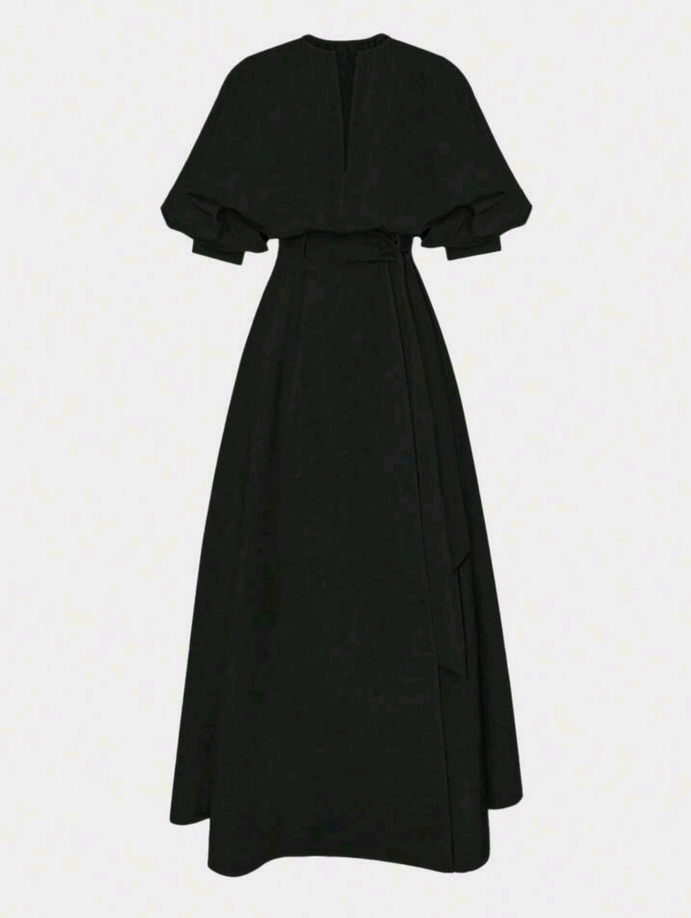 Elegant Black Balloon-Sleeve Maxi Dress - Picture 7 of 8
